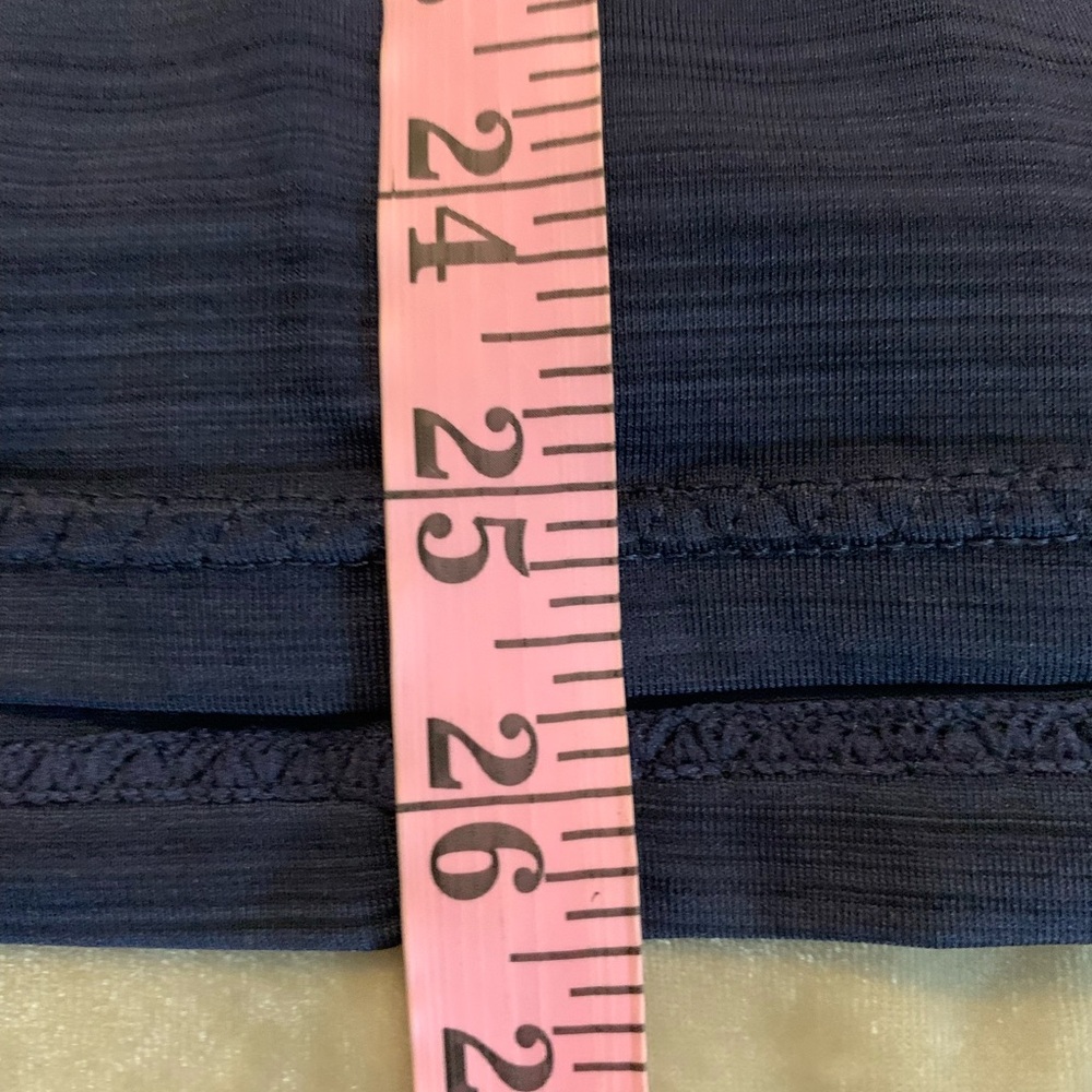 D O N A T E D 
Athleta Navy Blue Hoodie 3/4 zip side pocket size medium EUC B62 - Picture 5 of 6